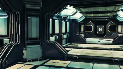 Videohive - Realistic Futuristic Scifi Spaceship Corridor - 35536352 - 35536352