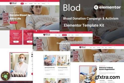 ThemeForest - Blod v1.0.0 - Blood Drive & Donation Campaigns Elementor Template Kit - 35399246