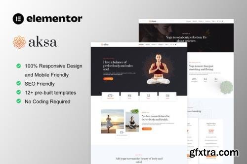 ThemeForest - Aksa v1.0.0 - Yoga Teacher & Studio Elementor Template Kit - 35475001