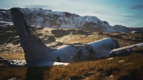 Videohive - Plane Crashed on a Mountain - 35536544 - 35536544