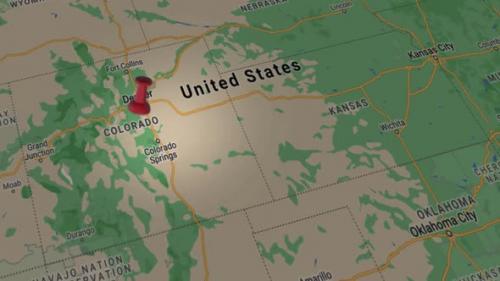 Videohive - Colorado state on map 4K - 35538596 - 35538596