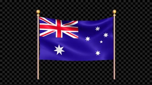 Videohive - Flag Of Australia Waving In Double Pole Looped - 35542120 - 35542120