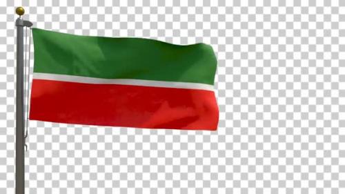 Videohive - Tatarstan Flag (Russia) on Flagpole with Alpha Channel - 4K - 35499480 - 35499480