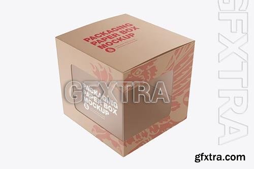 Cardboard Box with Plastic Window Mockup RXTF93G