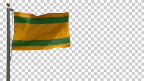 Videohive - Naranjito City Flag (Puerto Rico) on Flagpole with Alpha Channel - 4K - 35514757 - 35514757