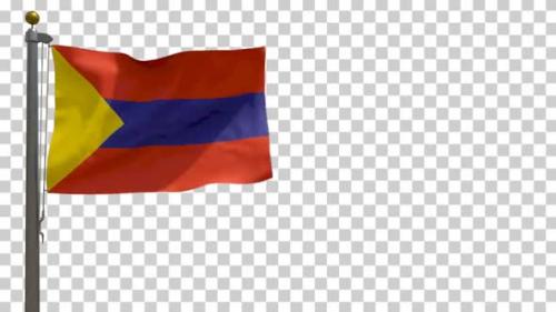 Videohive - San Juan de Pasto City Flag (Colombia) on Flagpole with Alpha Channel - 4K - 35527272 - 35527272