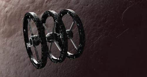 Videohive - Spaceship Overflying Pallas Asteroid - 35531002 - 35531002