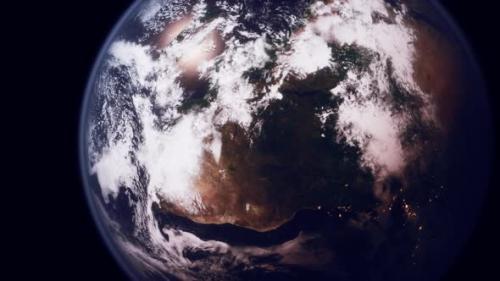 Videohive - Planet Earth Globe View From Space Showing Realistic Earth Surface and World Map - 35536184 - 35536184