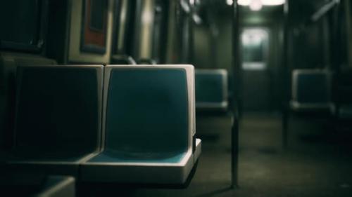 Videohive - Subway Wagon is Empty Because of the Coronavirus Outbreak in the City - 35536437 - 35536437