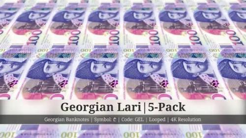 Videohive - Georgian Lari | Georgia Currency - 5 Pack | 4K Resolution | Looped - 35541721 - 35541721