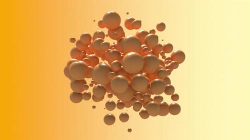 Videohive - Abstract Background Sphere animation orange spheres multiply and dwindle - 34294946 - 34294946