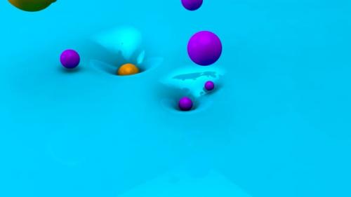 Videohive - Swallows Falling Colored Balls on Blue Background - 34344182 - 34344182