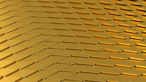 Videohive - Abstract Waving Realistic Gold Background Looped Animation - 35096631 - 35096631