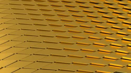 Videohive - Abstract Waving Realistic Gold Background Looped Animation HD - 35096680 - 35096680