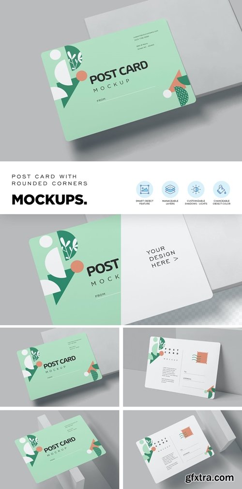 5 x 7 Inches Post Card Mockups