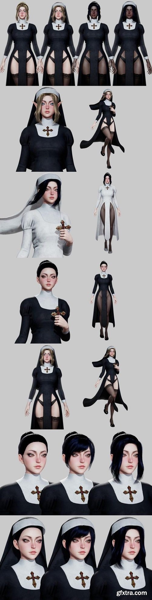 Unreal Engine – Nun Girl Modular