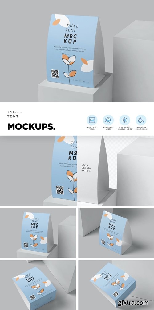 Portrait Tent Card Mockups