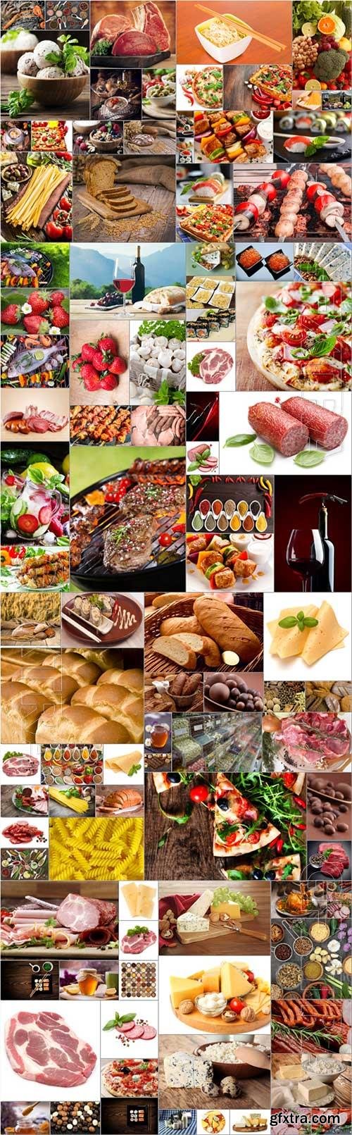 Food, meat, vegetables, fruits, fish, stock photo bundle vol 9