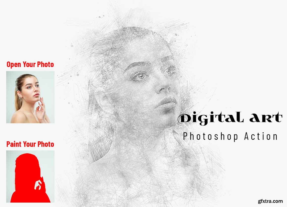 CreativeMarket - Digital Art Photoshop Action 6868065 » GFxtra