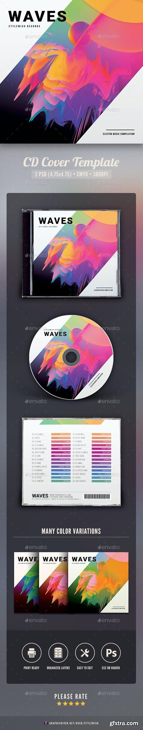 GraphicRiver-  Waves CD Cover Artwork 34444435