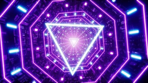 Videohive - Purple Triangle Light Octagon Tunnel VJ Loop - 35633294 - 35633294