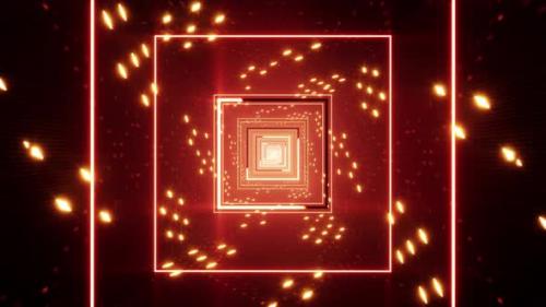 Videohive - Multiple Orange Light Fantasy Disco Tunnel - 35634256 - 35634256