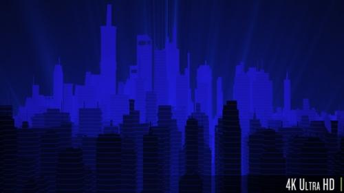 Videohive - 4K Silhouette of City Nightlife Skyline - 35625231 - 35625231