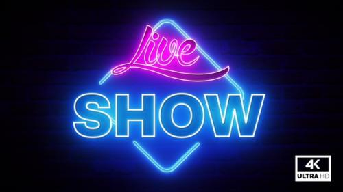 Videohive - Live Show Neon Sign Animation Background - 35614352 - 35614352