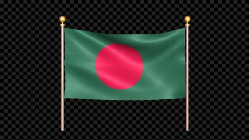 Videohive - Flag Of Bangladesh Waving In Double Pole Looped - 35614371 - 35614371