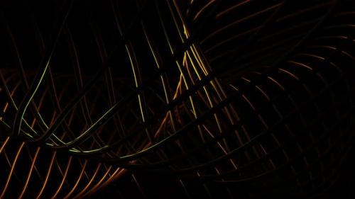 Videohive - Twisted orange and yellow 3D stripes spinning endlessly - 35619329 - 35619329