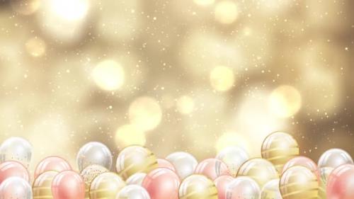 Videohive - Gold Glitter Balloons With Bokeh - 35621426 - 35621426