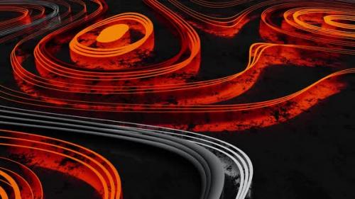 Videohive - Neon Lava Animation Vj Loop Background With Reflected Floor HD - 35621545 - 35621545