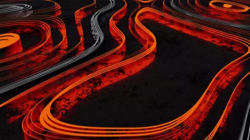 Videohive - Neon Lava Animation Vj Loop Background With Reflected Floor 4K - 35621550 - 35621550