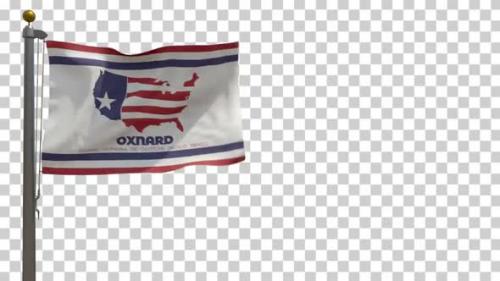 Videohive - Oxnard City Flag (California, USA) on Flagpole with Alpha Channel - 4K - 35621596 - 35621596