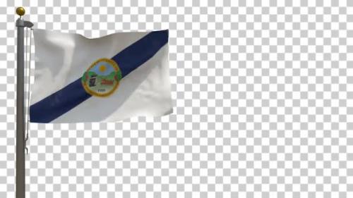 Videohive - Temecula City Flag (California, USA) on Flagpole with Alpha Channel - 4K - 35621602 - 35621602