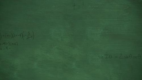 Videohive - Mathmatical calculations falling to green chalkboard background 4k - 35623505 - 35623505