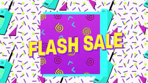 Videohive - Flash sale graphic on multicoloured background 4k - 35623554 - 35623554