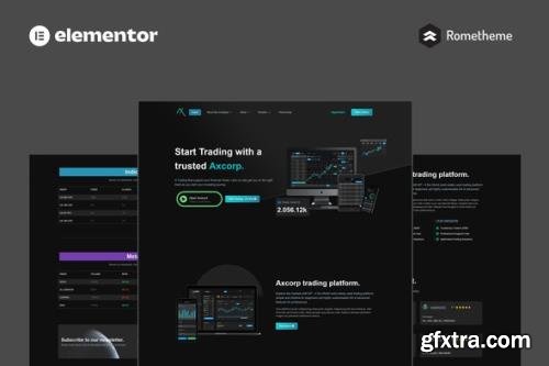 ThemeForest - Axcorp v1.0.0 - Trading & Investment Company Elementor Pro Full Site Template Kit - 35358656