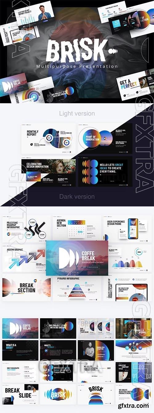 Brisk Multipurpose Creative PowerPoint Template F8KR39T