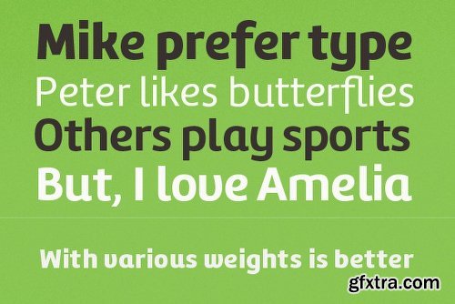 Amelia UP! Font Family - 4 Fonts