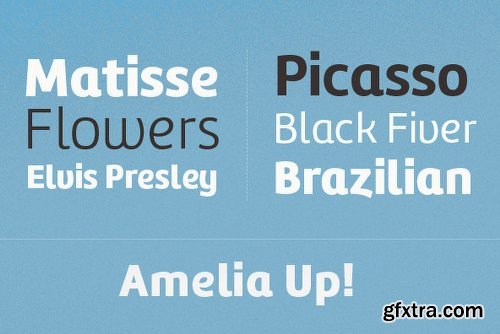 Amelia UP! Font Family - 4 Fonts