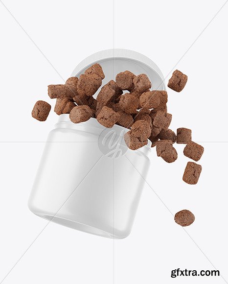 Matte Plastic Jar w/ Pets Snack Mockup 86613