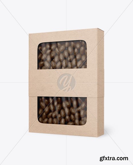 Kraft Paper Box with Chocolate Dragee Mockup 77262