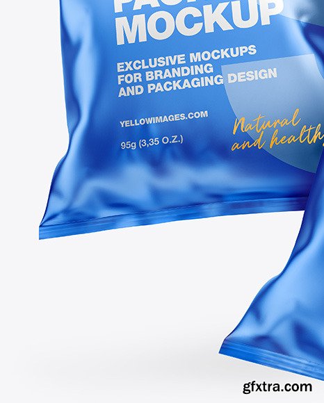 Two Matte Metallic Snack Packages Mockup 81635