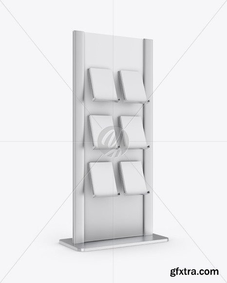 Metallic Stand with Magazines Mockup 49032