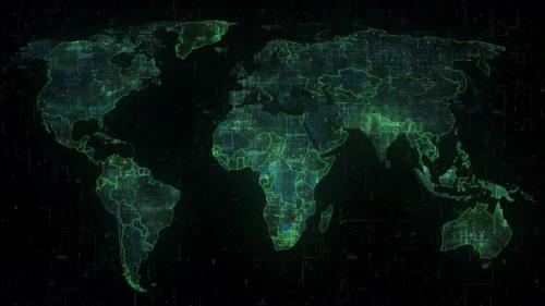 Videohive - Digital World Map 4k H264 In - Out - 35602737 - 35602737