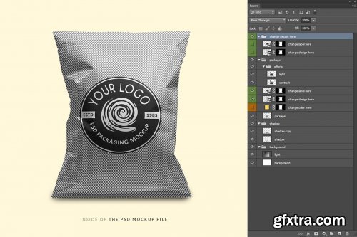 Foil Snack Bag Packaging Mockup 4151690