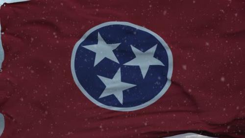 Videohive - Tennessee Winter Flag with Snowflakes Background - 35603405 - 35603405