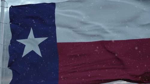 Videohive - Texas Winter Flag with Snowflakes Background - 35603413 - 35603413