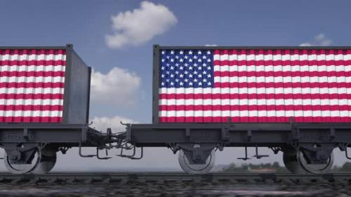 Videohive - Containers with the Flag of USA - 35603467 - 35603467